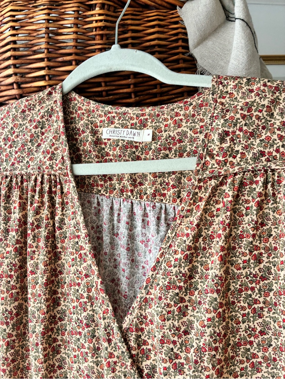 Christy Dawn Floral Midi Dress in Berry Ditsy Red - Picture 3 of 4